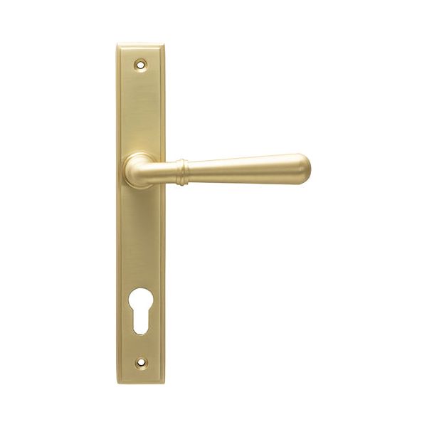 From The Anvil - Satin Brass Newbury Slimline Lever Espag. Lock Set - Satin Brass  - 50851