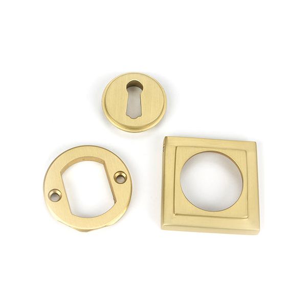 From The Anvil - Satin Brass Round Escutcheon (Square) - Satin Brass  - 50875