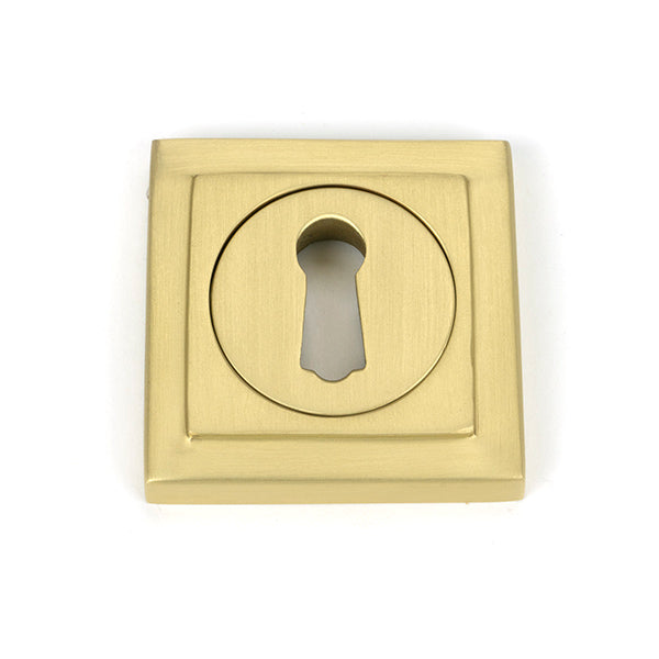 From The Anvil - Satin Brass Round Escutcheon (Square) - Satin Brass  - 50875