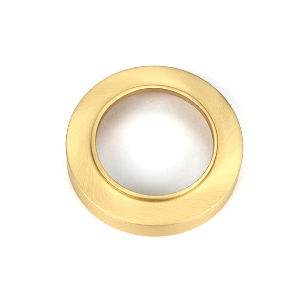 From The Anvil - Satin Brass Round Euro Escutcheon (Plain) - Satin Brass  - 50876