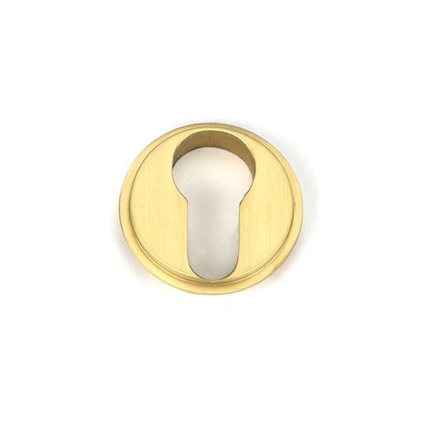 From The Anvil - Satin Brass Round Euro Escutcheon (Plain) - Satin Brass  - 50876