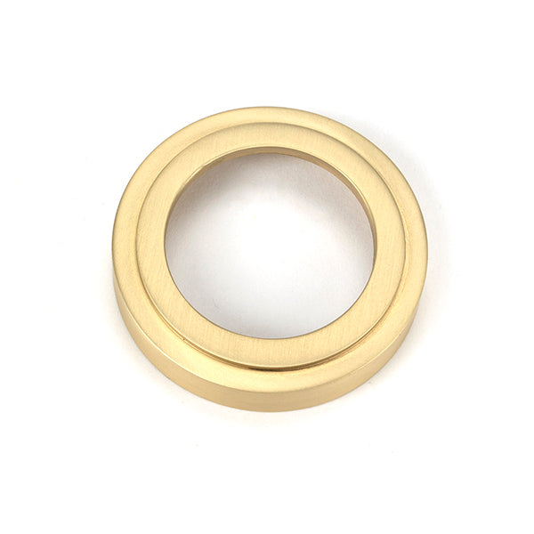 From The Anvil - Satin Brass Round Euro Escutcheon (Beehive) - Satin Brass  - 50878