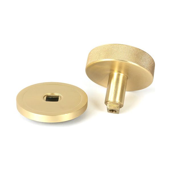 From The Anvil - Satin Brass Brompton Centre Door Knob (Plain) - Satin Brass  - 50893