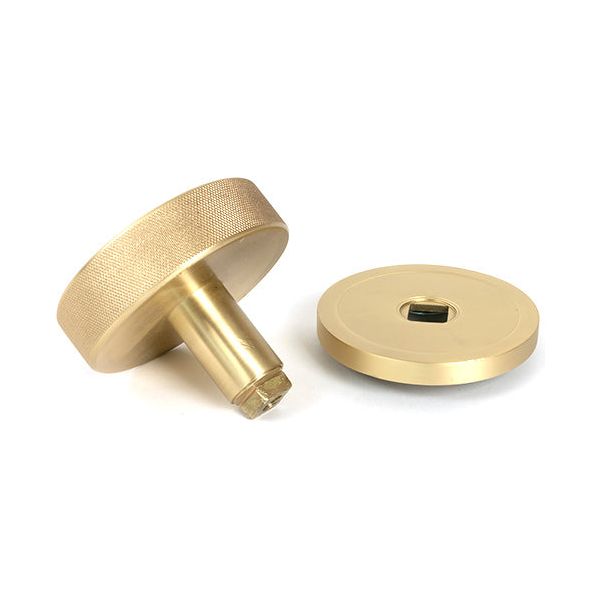 From The Anvil - Satin Brass Brompton Centre Door Knob (Plain) - Satin Brass  - 50893