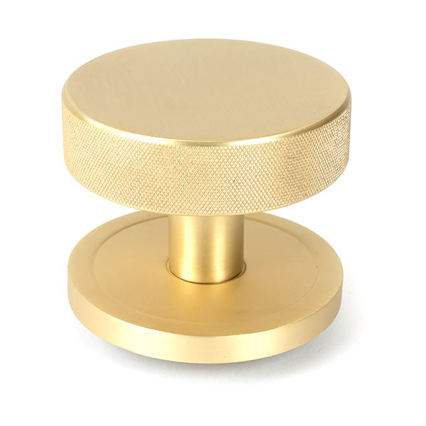 From The Anvil - Satin Brass Brompton Centre Door Knob (Plain) - Satin Brass  - 50893