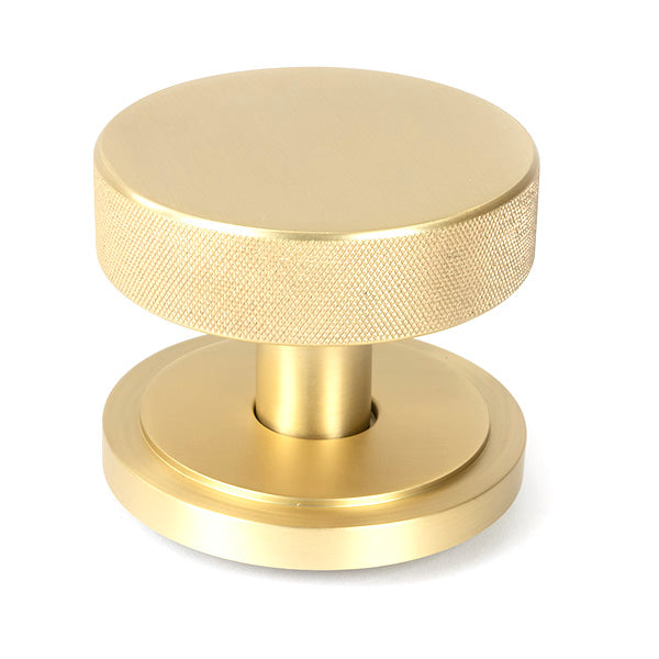 From The Anvil - Satin Brass Brompton Centre Door Knob (Art Deco) - Satin Brass  - 50894