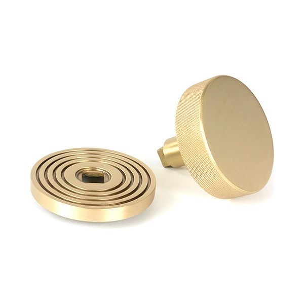 From The Anvil - Satin Brass Brompton Centre Door Knob (Beehive) - Satin Brass  - 50895