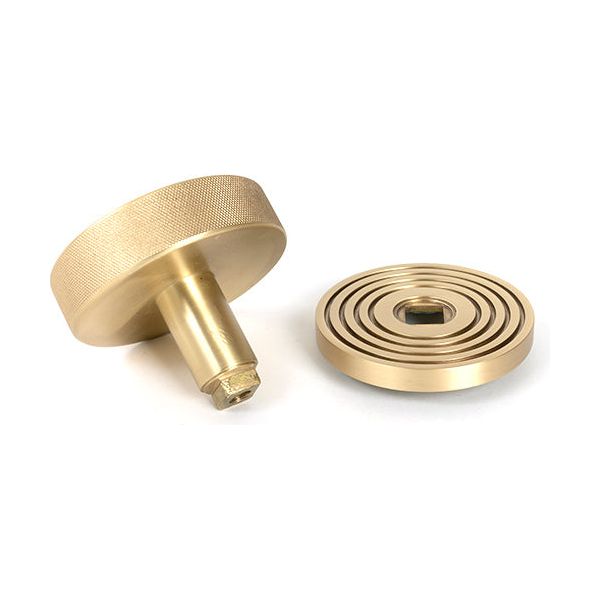 From The Anvil - Satin Brass Brompton Centre Door Knob (Beehive) - Satin Brass  - 50895