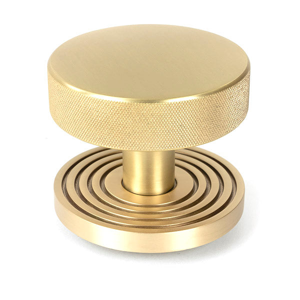 From The Anvil - Satin Brass Brompton Centre Door Knob (Beehive) - Satin Brass  - 50895