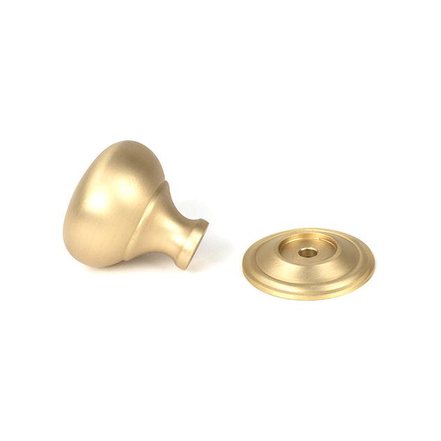 From The Anvil - Satin Brass Mushroom Cabinet Knob 32mm - Satin Brass  - 50929