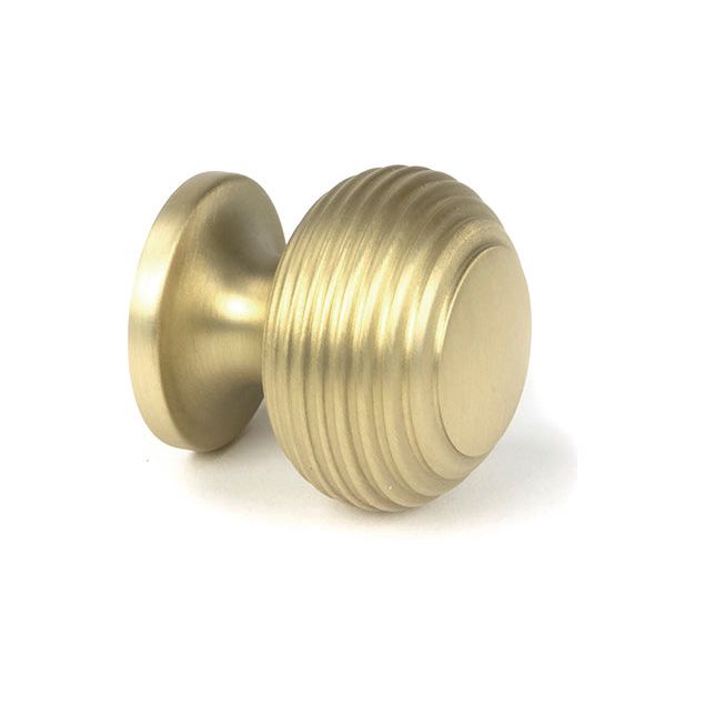 From The Anvil - Satin Brass Beehive Cabinet Knob 30mm - Satin Brass  - 50931