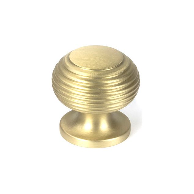 From The Anvil - Satin Brass Beehive Cabinet Knob 30mm - Satin Brass  - 50931