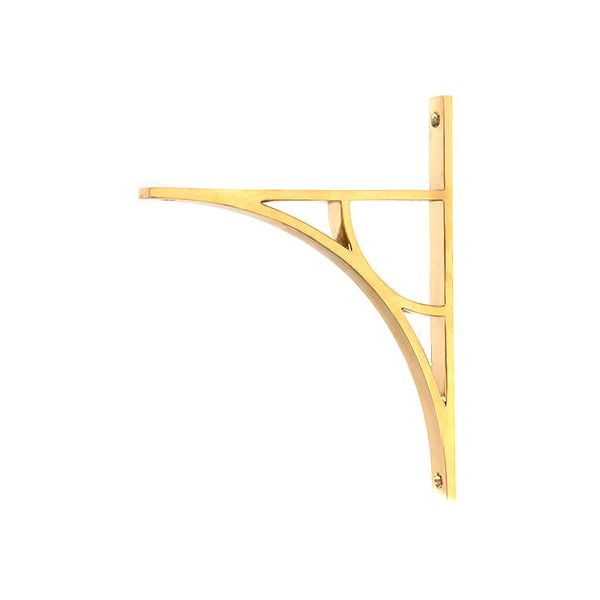 From The Anvil - Polished Brass Tyne Shelf Bracket (260mm x 200mm) - Polished Brass  - 51165