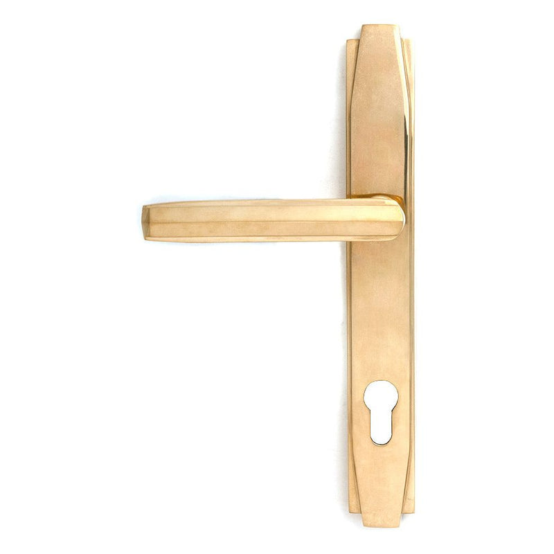 From The Anvil - Aged Brass Art Deco Slimline Lever Espag. Lock Set - Aged Brass  - 51186