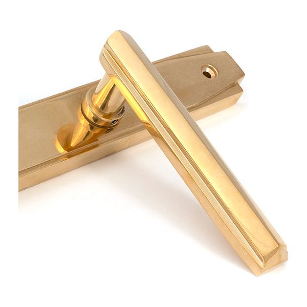 From The Anvil - Polished Brass Art Deco Slimline Lever Espag. Lock Set - Polished Brass  - 51185