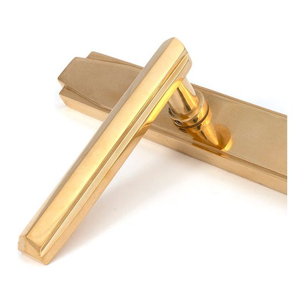 From The Anvil - Polished Brass Art Deco Slimline Lever Espag. Lock Set - Polished Brass  - 51185