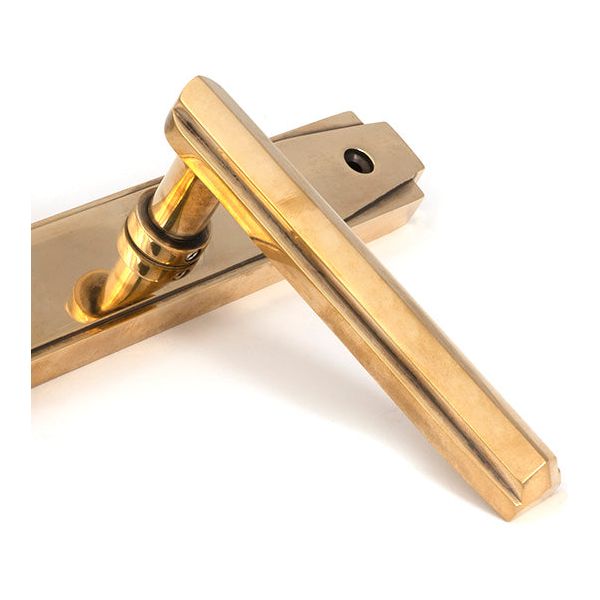 From The Anvil - Aged Brass Art Deco Slimline Lever Espag. Lock Set - Aged Brass  - 51186