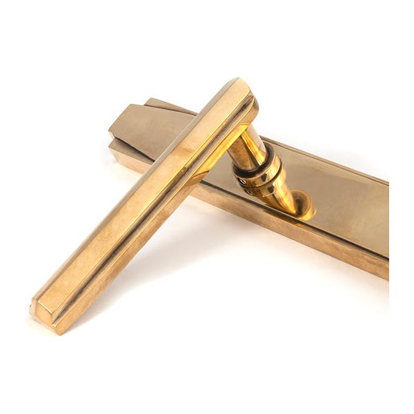 From The Anvil - Aged Brass Art Deco Slimline Lever Espag. Lock Set - Aged Brass  - 51186