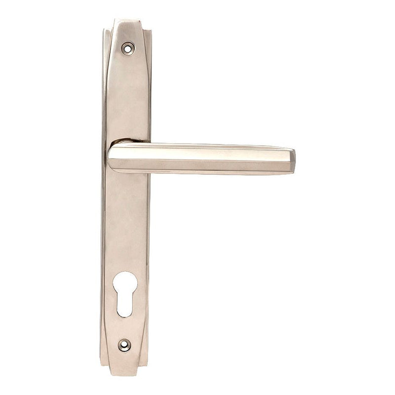 From The Anvil - Polished Nickel Art Deco Slimline Lever Espag. Lock Set - Polished Nickel  - 51187