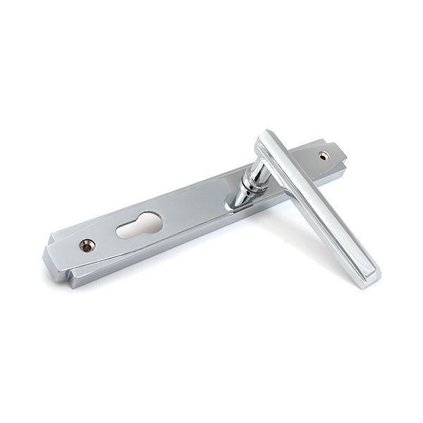 From The Anvil - Polished Chrome Art Deco Slimline Lever Espag. Lock Set - Polished Chrome  - 51188