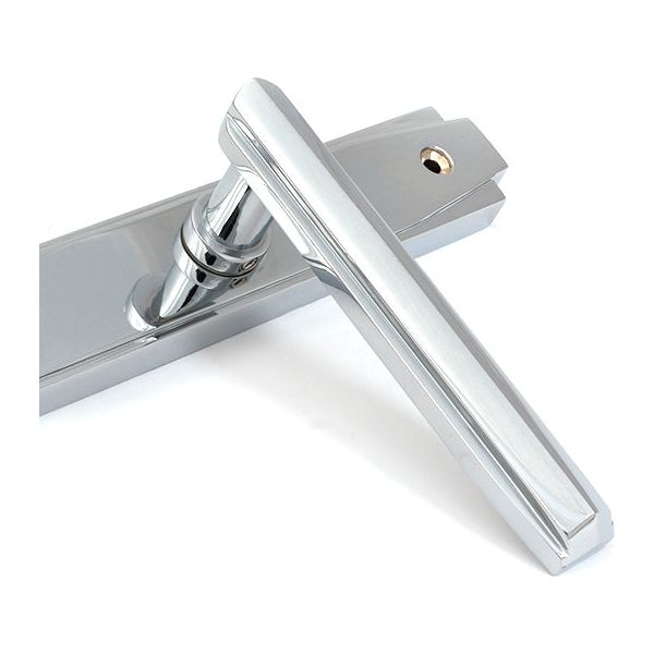 From The Anvil - Polished Chrome Art Deco Slimline Lever Espag. Lock Set - Polished Chrome  - 51188