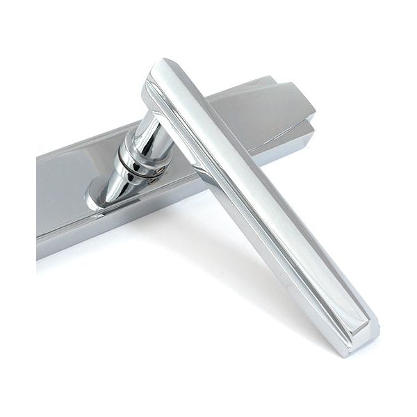 From The Anvil - Polished Chrome Art Deco Slimline Lever Espag. Lock Set - Polished Chrome  - 51188