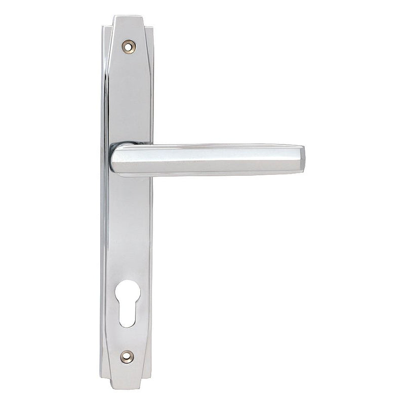 From The Anvil - Polished Chrome Art Deco Slimline Lever Espag. Lock Set - Polished Chrome  - 51188