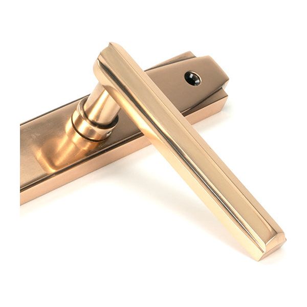 From The Anvil - Polished Bronze Art Deco Slimline Lever Espag. Lock Set - Polished Bronze  - 51190