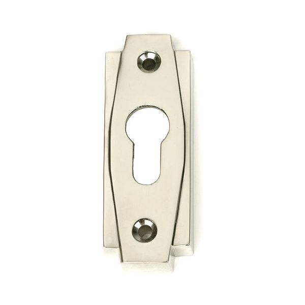 From The Anvil - Polished Nickel Art Deco Euro Escutcheon - Polished Nickel  - 51199