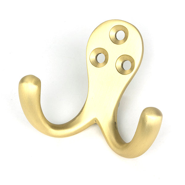 From The Anvil - Satin Brass Celtic Double Robe Hook - Satin Brass  - 51304