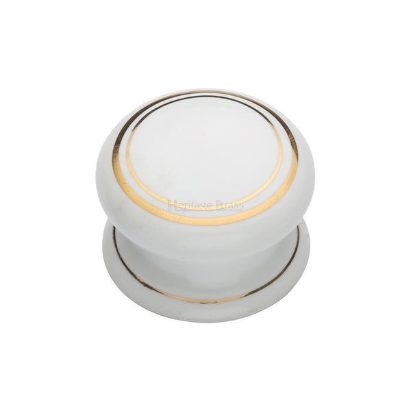 Cabinet Knob Gold Line 32mm with Porcelain base - 6032 - Choice Handles