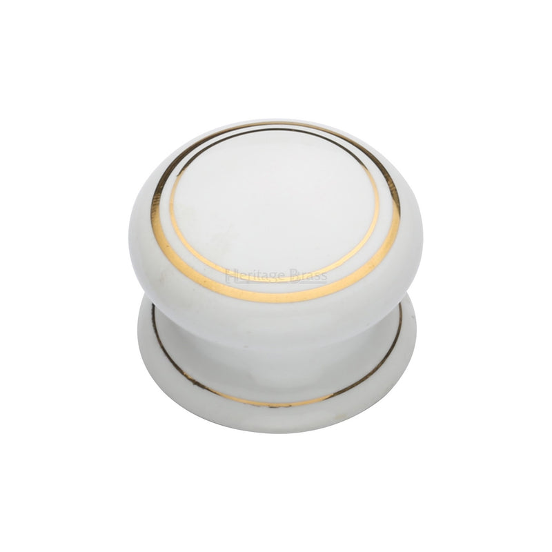 Cabinet Knob Gold Line 32mm with Porcelain base - 6032 - Choice Handles