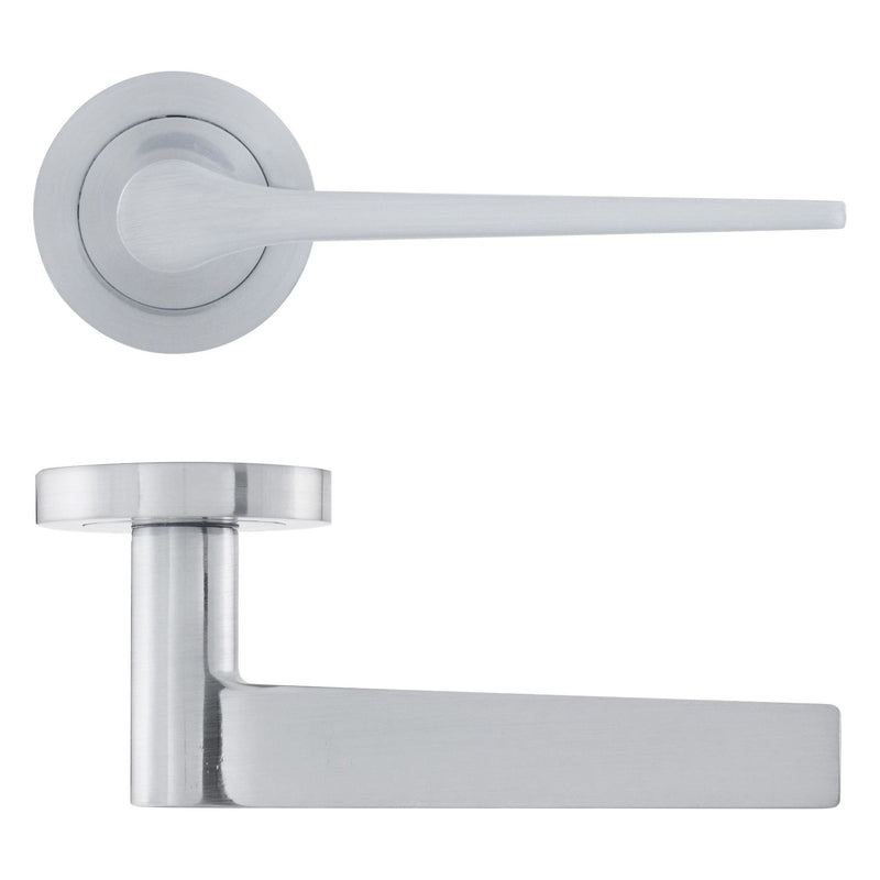 Eclipse - Monte Designer Lever on rose -  Satin Chrome -  62136 - Choice Handles