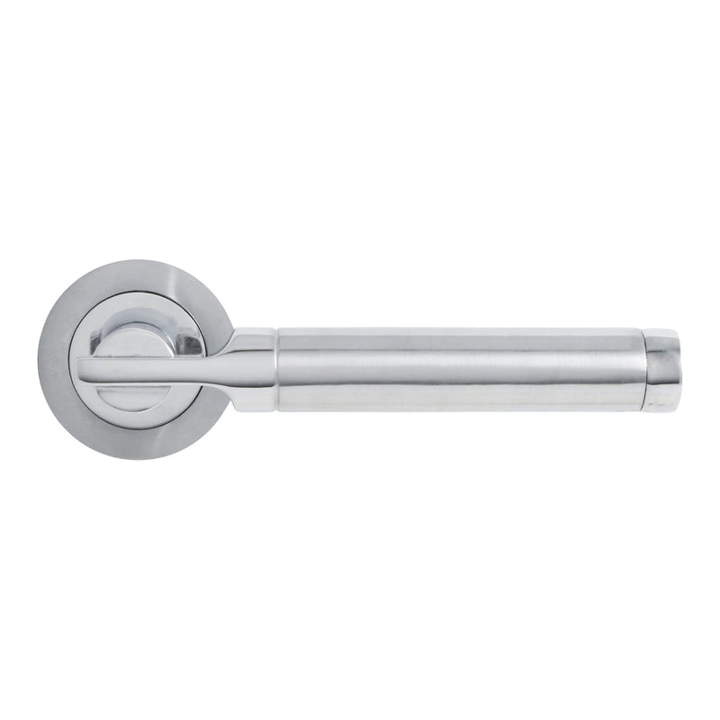 Eclipse - Elletra Designer Lever on Rose -  Satin Chrome/Polished Chrome -  63107 - Choice Handles