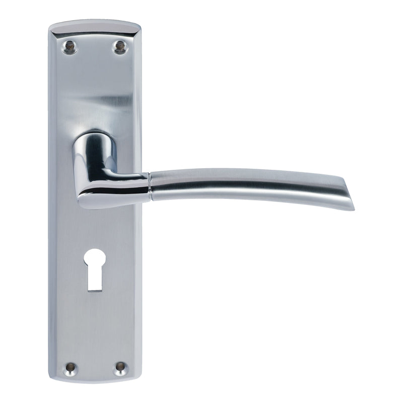 Eclipse - Tifosi Lever Lock Door Handle Set -  Satin Chrome/Polished Chrome -  63141 - Choice Handles