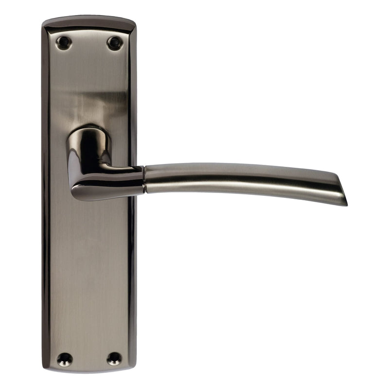 Eclipse - Tifosi Lever Latch Door Handle on Backplate Set -  Black Nickel/ Satin Nickel -  63146 - Choice Handles