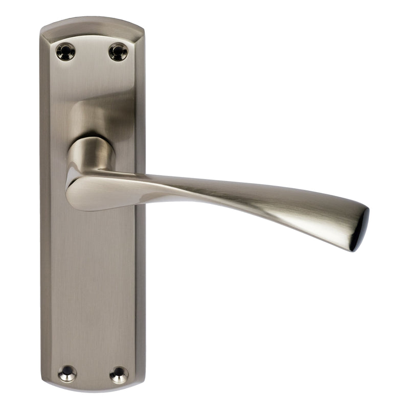 Eclipse - Monza Lever Latch Door Handle on Backplate Set -  Satin Nickel -  63726 - Choice Handles