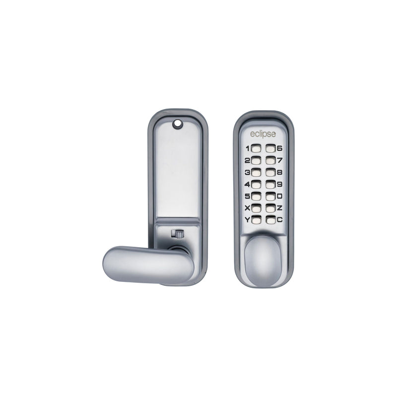 Eclipse - ED20 Push Button Digital EZ Code Lock - SCP (c/w Holdback) -  Satin Chrome -  70253 - Choice Handles