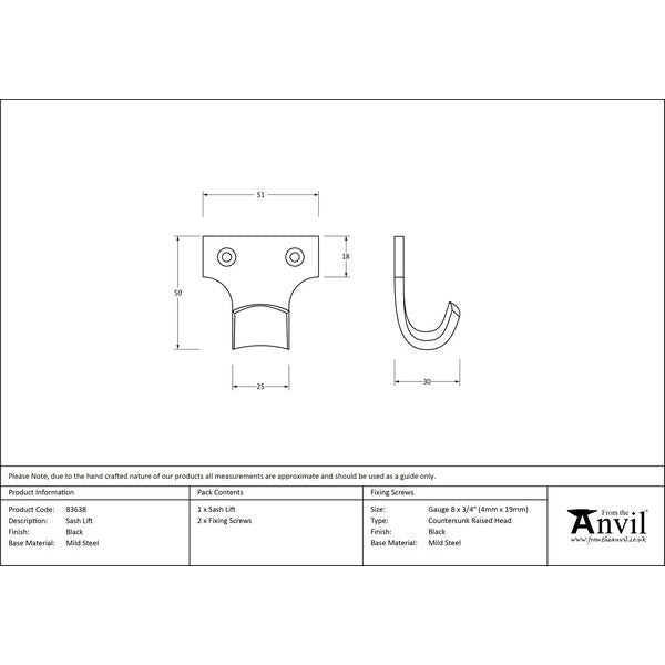 From The Anvil - Sash Eye Lift - Polished Chrome - 83638