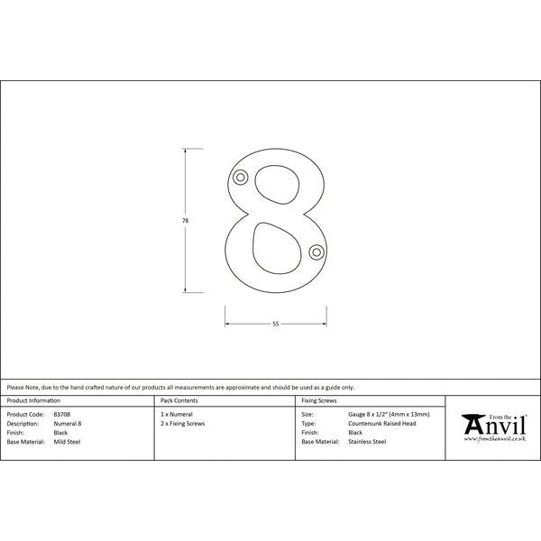 From The Anvil - Numeral 8 - Black - 83708