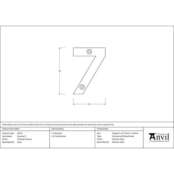 From The Anvil - Numeral 7 - Polished Chrome - 83727