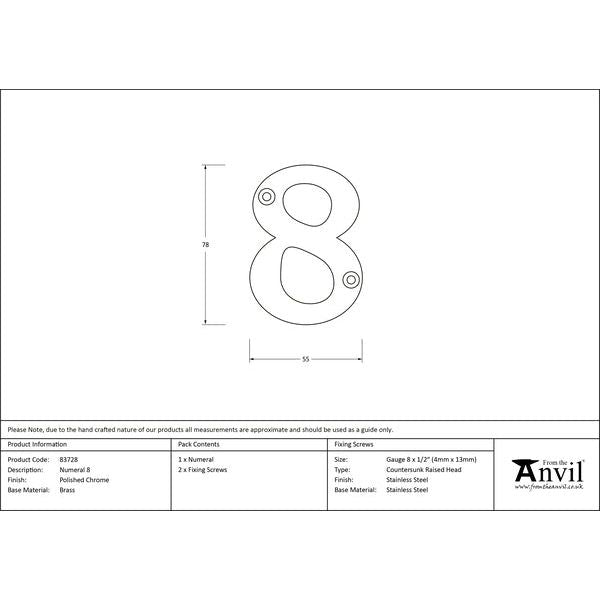 From The Anvil - Numeral 8 - Polished Chrome - 83728