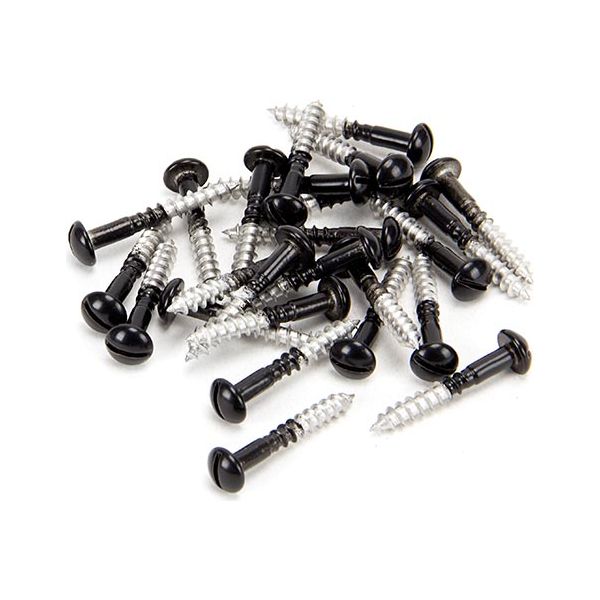 From The Anvil - Black SS 3.5 x 25  Roundhead Screws (25) - Black  - 83756