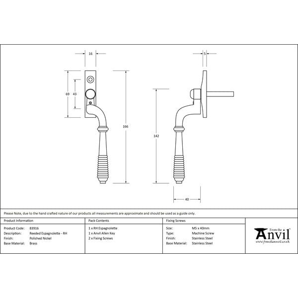 From The Anvil - Reeded Espag - RH - Polished Nickel - 83916