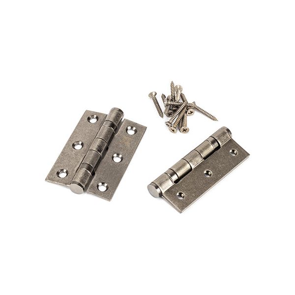 From The Anvil - 3" Ball Bearing Butt Hinge (Pair) ss - Pewter Patina - 90026