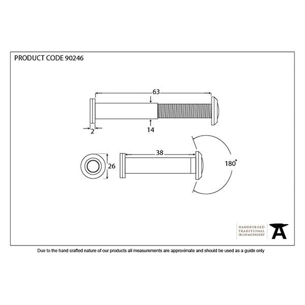 From The Anvil - Black Door Viewer 180° (38-63mm Door) - Black  - 90246