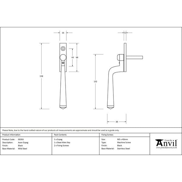 From The Anvil - Avon Espag - Black - 90393