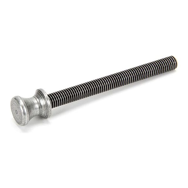 From The Anvil - Pewter ended SS M10 110mm Threaded Bar - Pewter Patina  - 90440