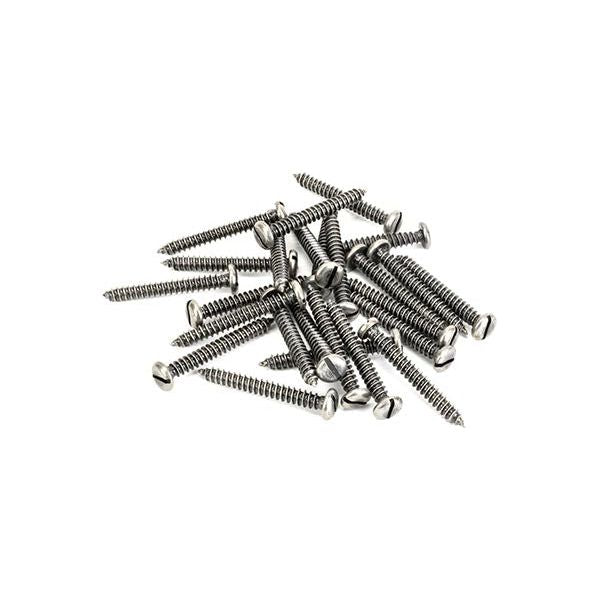 From The Anvil - Pewter 10x1½" Round Head Screws (25) - Pewter Patina  - 91203