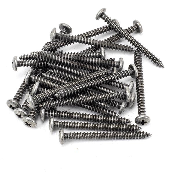 From The Anvil - Pewter 10x2" Round Head Screws (25) - Pewter Patina  - 91205